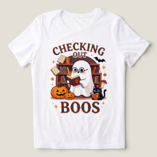 Camiseta Triblenda Revisando a los fantasmas Libro de amor Halloween