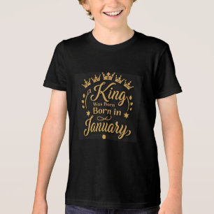 Camiseta Triblenda Rey Nacido En Enero Niños De La Cruz Dorada