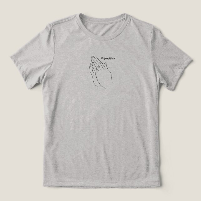 Camiseta Triblenda Rezando Las Manos En El Camino A La Paz (Diseño delantero )