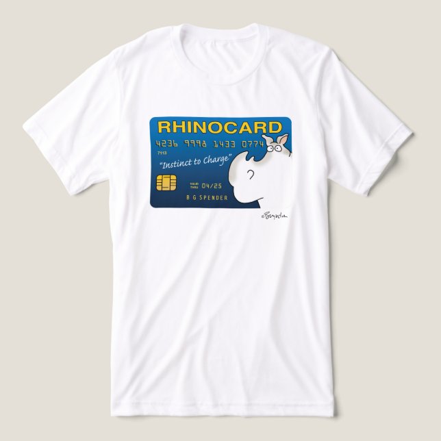 Camiseta Triblenda RHINOCARD: INSTINTO A CARGO de Sandra Boynton (Diseño delantero )