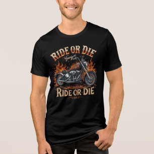Camiseta Triblenda "Ride or Die Biker T-Shirt   Vintage Motorcycle Cl