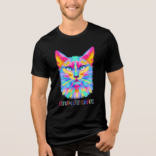 Camiseta Triblenda RKS Psychedelic Rainbow Kitten Shirt (Anverso)