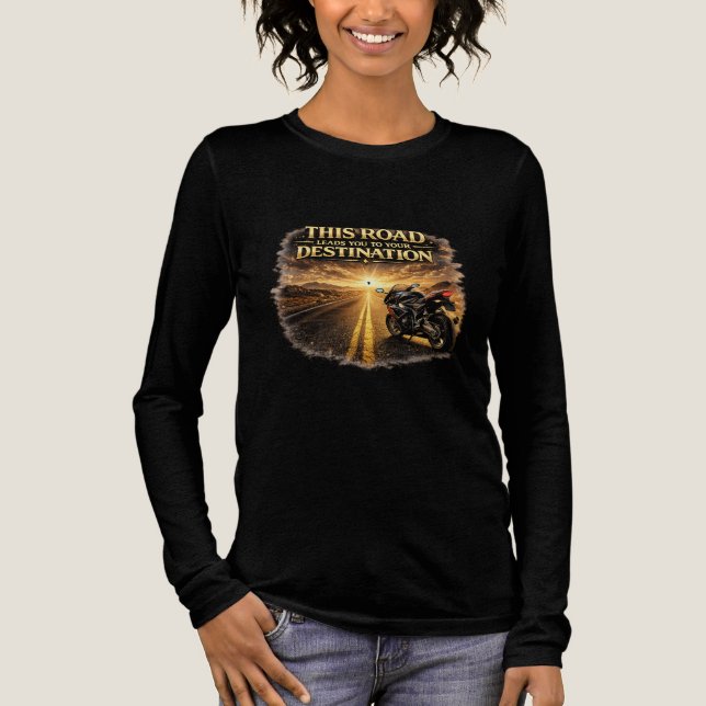 Camiseta Triblenda Road Leads to Your Destination Women’s Long Sleeve (Anverso)