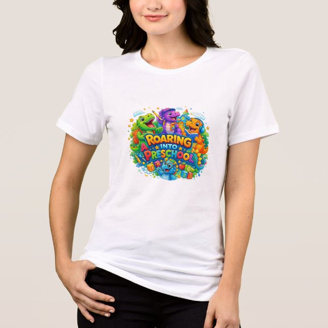 Camiseta Triblenda Roaring Into Preschool (Anverso)
