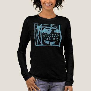 Camiseta Triblenda "Robot de corazón roto" Aqua Diseño humorístico az