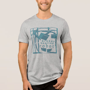 Camiseta Triblenda "Robot de corazón roto" Aqua Diseño humorístico az
