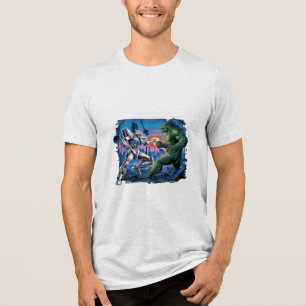 Camiseta Triblenda Robot de mala fama que lucha contra un monstruo gi