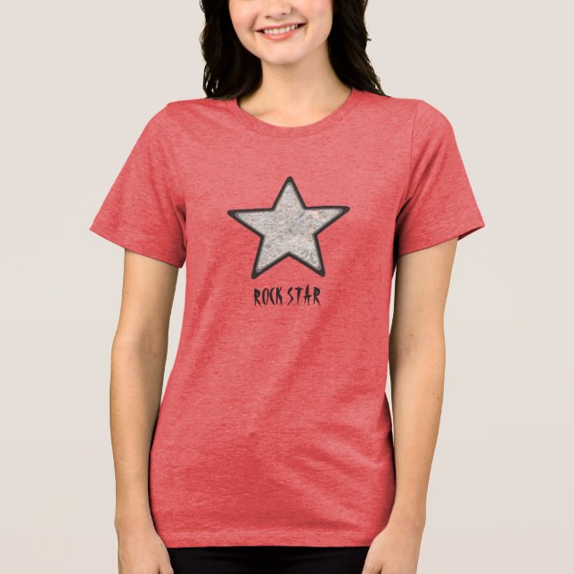 Camiseta Triblenda Rock Star Guay Rock Textos con texto Personalizado (Anverso)