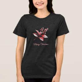 Camiseta Triblenda Rojo nevado deja camiseta de festividad femenina