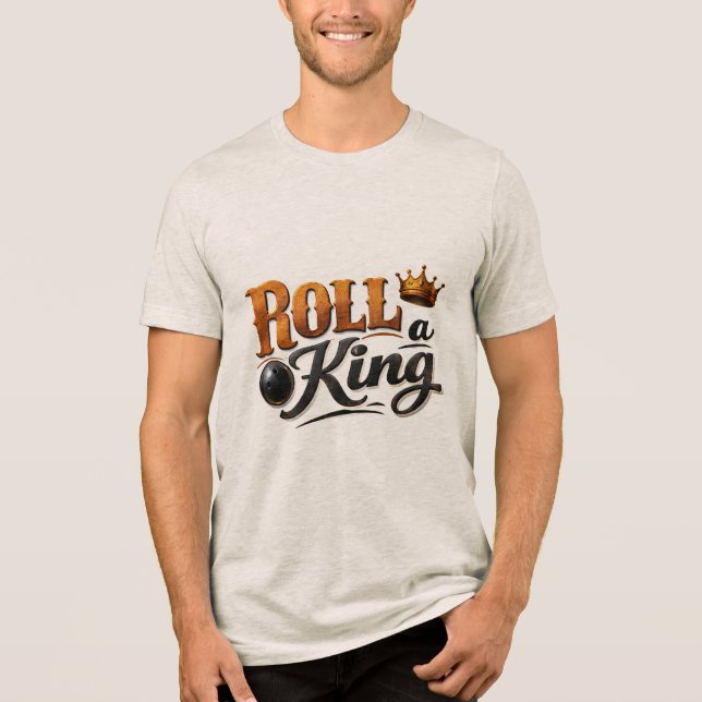 Camiseta Triblenda Roll a King – Bowling Crown Graphic Tri-Blend Tee (Anverso)