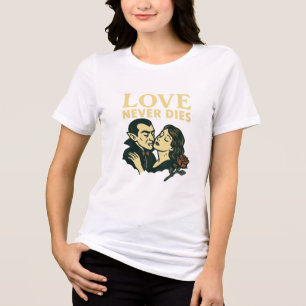 Camiseta Triblenda Romance gótico - El amor nunca muere silhouett de