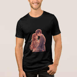 Camiseta Triblenda Romantic Anime Couple - Valentine's Day Aesthetic