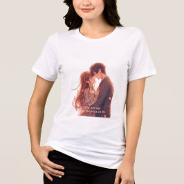 Camiseta Triblenda Romantic Anime Couple - Valentine's Day Aesthetic