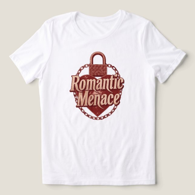 Camiseta Triblenda "Romantic Menace" with Edgy Heart Lock (Diseño delantero )