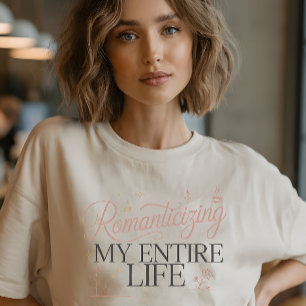 Camiseta Triblenda Romantizando toda mi vida Gráfico femenino de moda