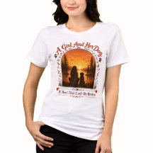 Ropa con Silueta de Niña y Perro, Regalo para Aman
