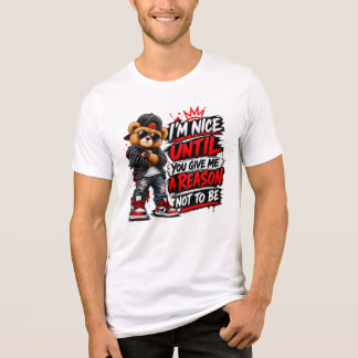 Camiseta Triblenda Ropa de calle genial con oso de peluche y cita sar