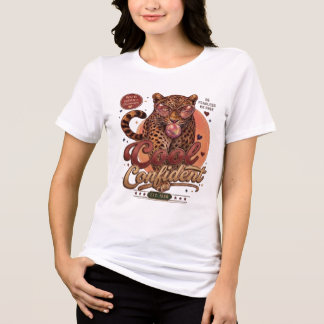 Camiseta Triblenda Ropa de calle Retro Leopardo Cool Confidente