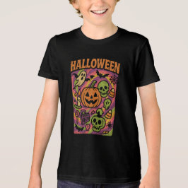 Camiseta Triblenda Ropa de Halloween retro Jack-O’-Lantern Unisex
