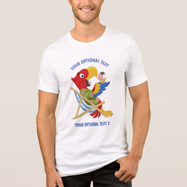 Camiseta Triblenda Ropa de texto de Beach Macaw personalizado (Anverso)