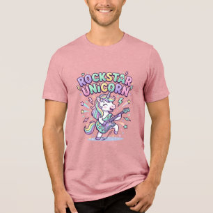Camiseta Triblenda Ropa gráfica encantadora de unicornio rockstar uni