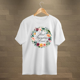 Camiseta Triblenda Rosa Floral Corona de Otoño Mejor Abuela
