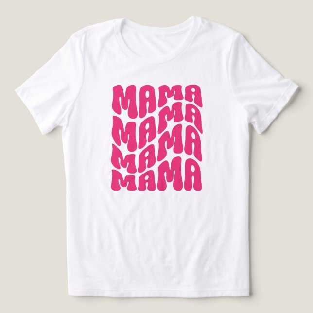 Camiseta Triblenda Rosa Retro Groovy dulce mamá Día de la Madre (Diseño delantero )