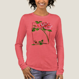Camiseta Triblenda Rosa Roja Única Dramática Con Borde