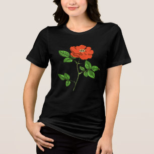 Camiseta Triblenda Rosa Roja Vintage de Dibujos Animados Recortada
