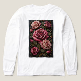 Camiseta Triblenda Rosas eternas en micro mosaico 3D – Floral de lujo