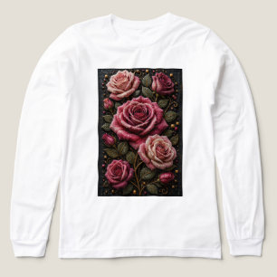 Camiseta Triblenda Rosas eternas en micro mosaico 3D – Floral de lujo