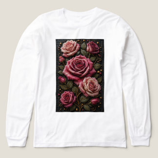 Camiseta Triblenda Rosas eternas en micro mosaico 3D – Floral de lujo