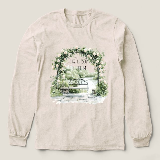 Camiseta Triblenda Roses Floral Arch Romantic Bench Garden Dream (Diseño traserp)