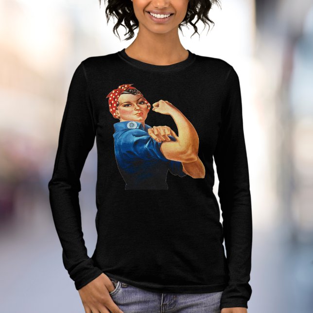 Camiseta Triblenda Rosie negra la camiseta del Riveter (Rosie the Riveter Shirt)