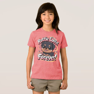 Camiseta Triblenda Rottie Lovin’ Forever - Kawaii Chibi Rottweiler