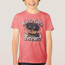 Camiseta Triblenda Rottie Lovin’ Forever - Kawaii Chibi Rottweiler