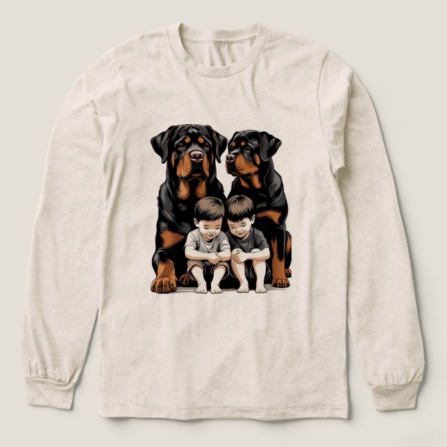 Camiseta Triblenda Rottweiler - Rottweilers Loyal Guardians Of Kids (Diseño traserp)