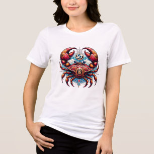 Camiseta Triblenda Rótulo Astrológico del Horoscopio para el Cáncer