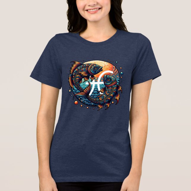 Camiseta Triblenda Rótulo Astrológico Horoscopio Pisces Zodiac (Anverso)