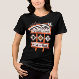 Camiseta Triblenda Rótulo de Halloween retro vintage - Truco o trato