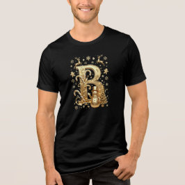 Camiseta Triblenda Royal Gold Letter B Luxury Snowman Triblend Shirt