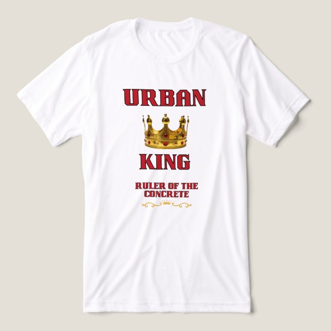 CAMISETA TRIBLENDA ROYALTY, URBAN KING MEN'S WHITE TRI-BLEND  (Diseño delantero )