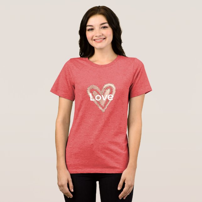 Camiseta Triblenda Rubor Pink Heart (Anverso Completo )