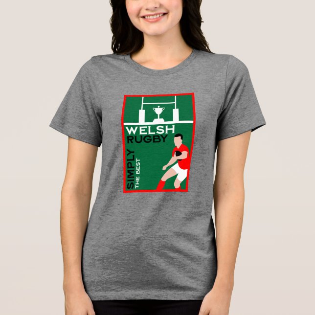 Camiseta Triblenda Rugby Wales Fan Art (Anverso)