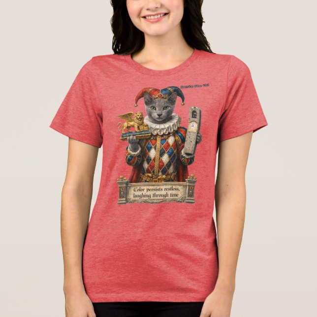 Camiseta Triblenda Russian Blue Arlequin Cat (Anverso)