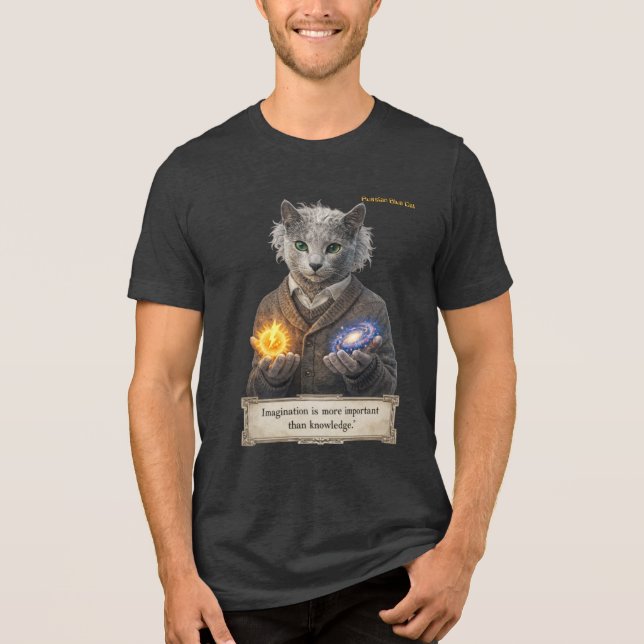 Camiseta Triblenda Russian Blue Einstein Cat - Imagination (Anverso)