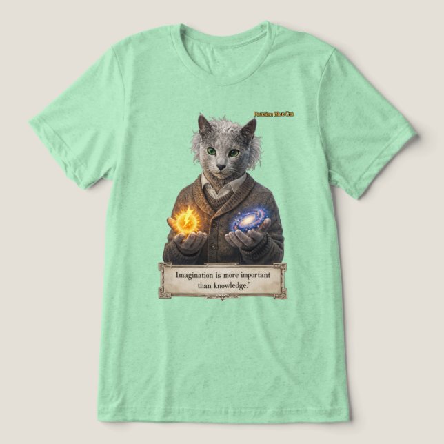 Camiseta Triblenda Russian Blue Einstein Cat - Imagination (Diseño delantero )