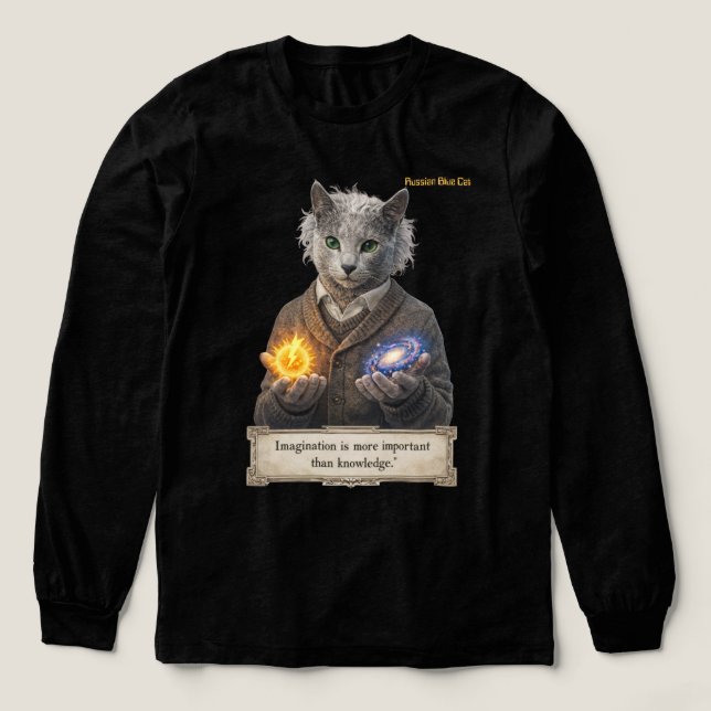 Camiseta Triblenda Russian Blue Einstein Cat - Imagination (Diseño traserp)