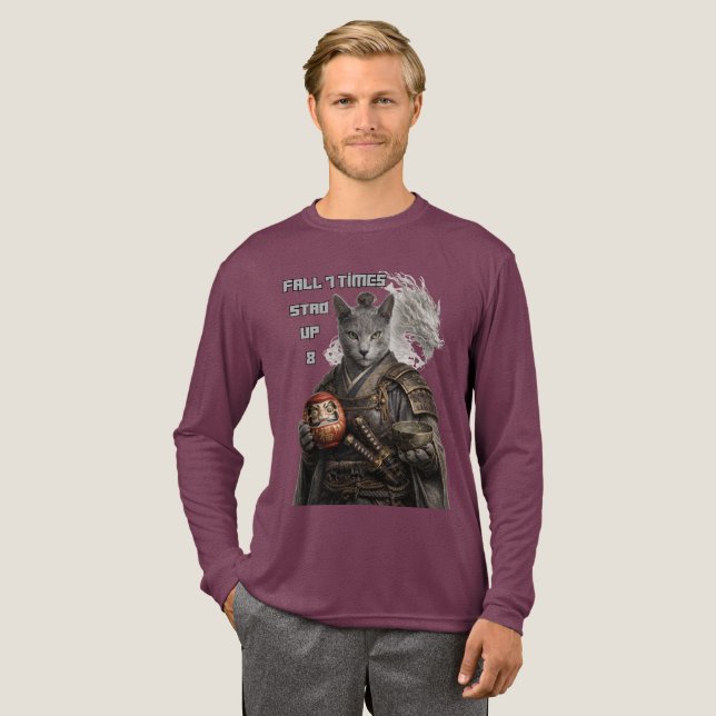 Camiseta Triblenda Russian Blue Samurai Cat (Anverso Completo)