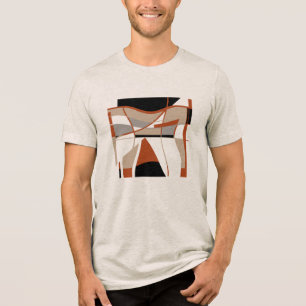 Camiseta Triblenda Rust Gray Beige Negro Negrita Formas MCM Aspecto M